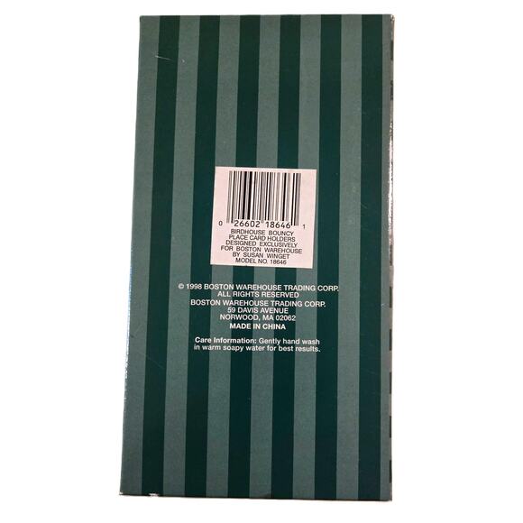 Boston Warehouse Vintage Bouncy Ceramic Birdhouse Place Card Holders Set of 4 - Picture 7 of 9